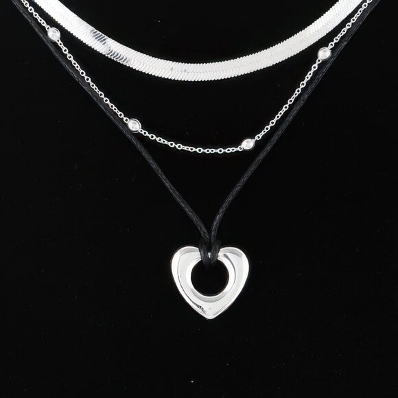 Multi Open Heart Necklace - Picture 2 of 3